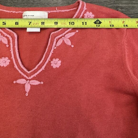 Sleeping On Snow Anthropologie Sweater M Embroidered Boho Pull Over Knit Hippie - Picture 4 of 10